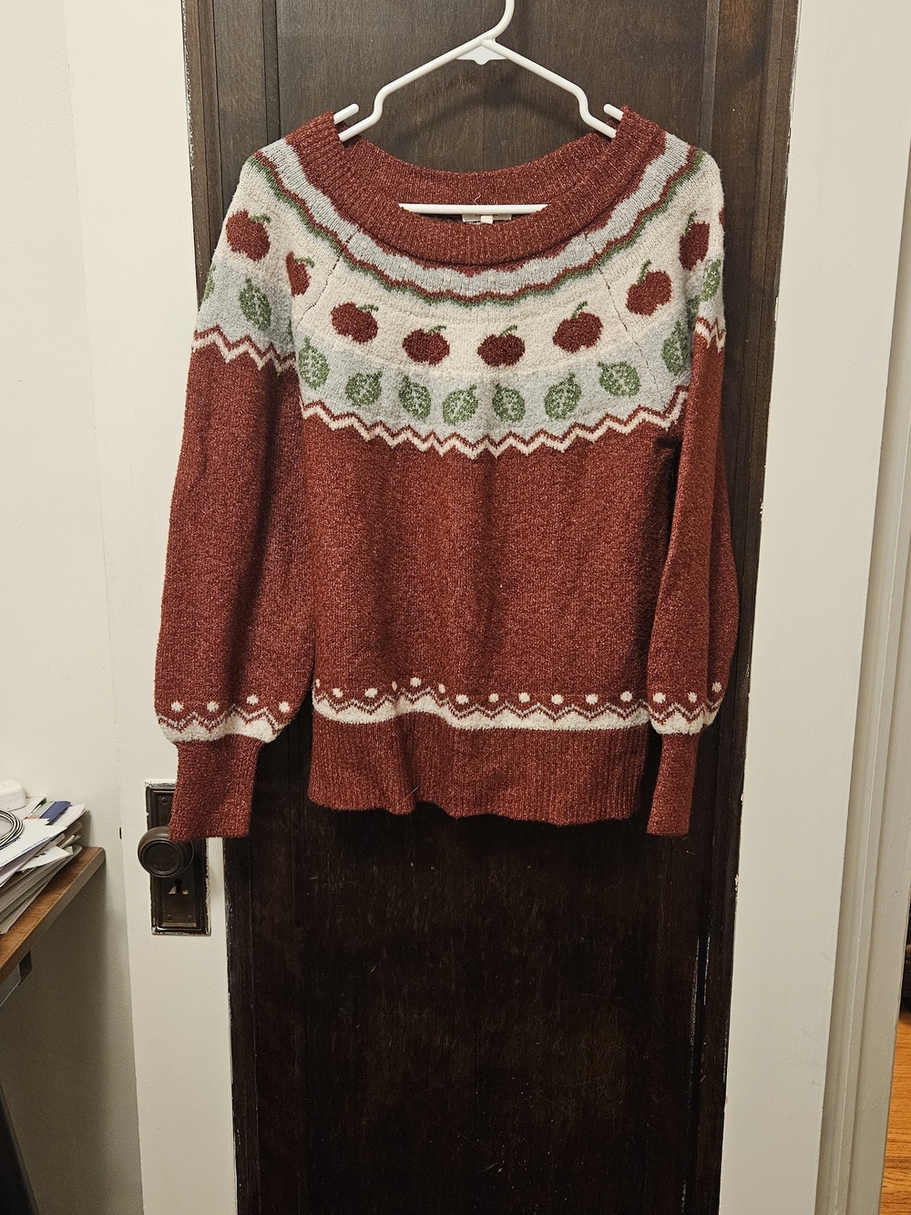 Maurices Red Fair Isle Crewneck Sweater